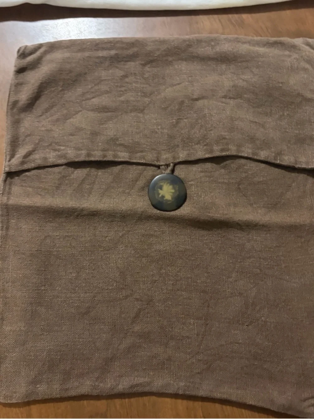 Pottery Barn brown linen pillow covers